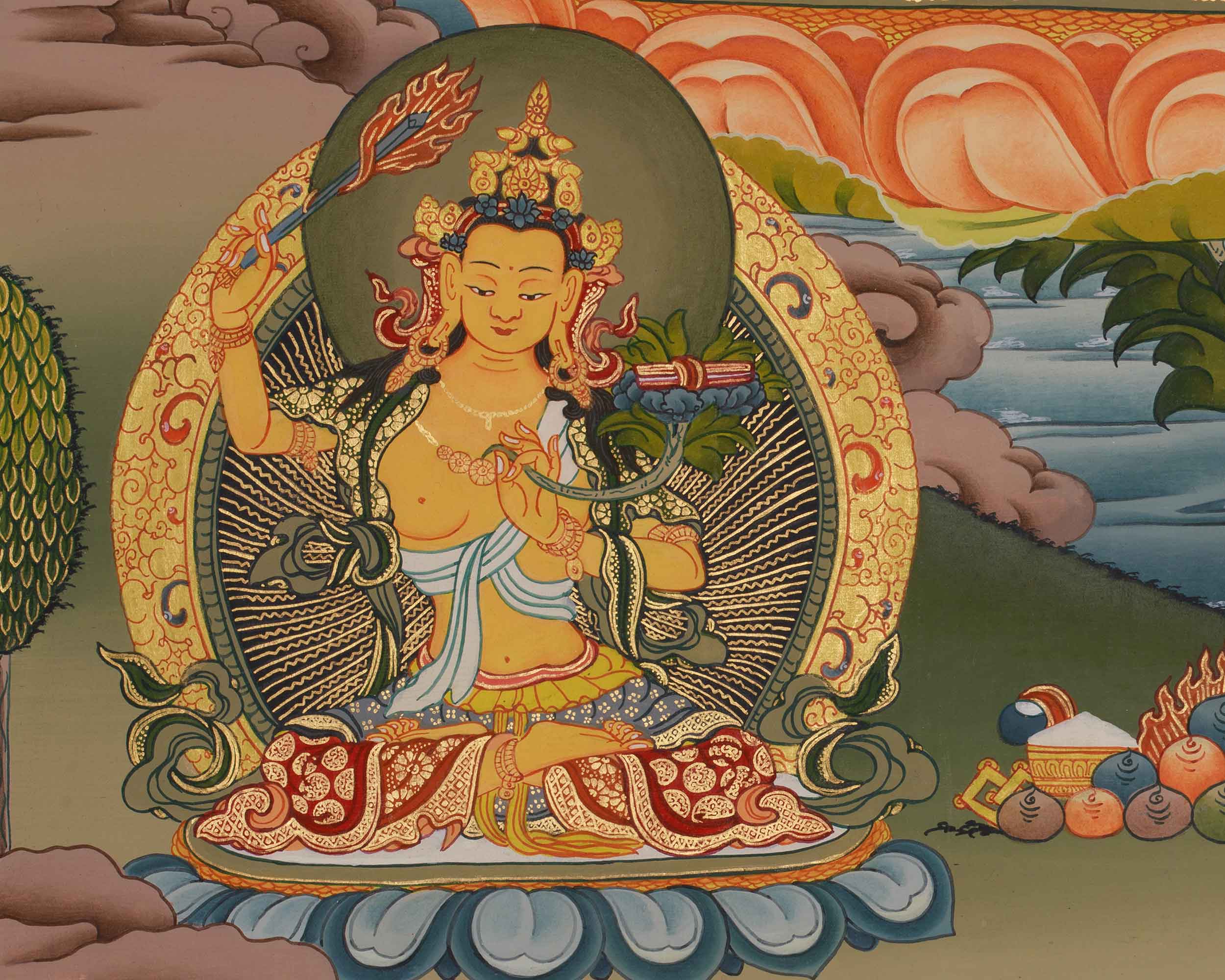Divine Compassion Thangka Of Chenrezig | Avalokiteshvara Thangka | Tibetan Spiritual Art
