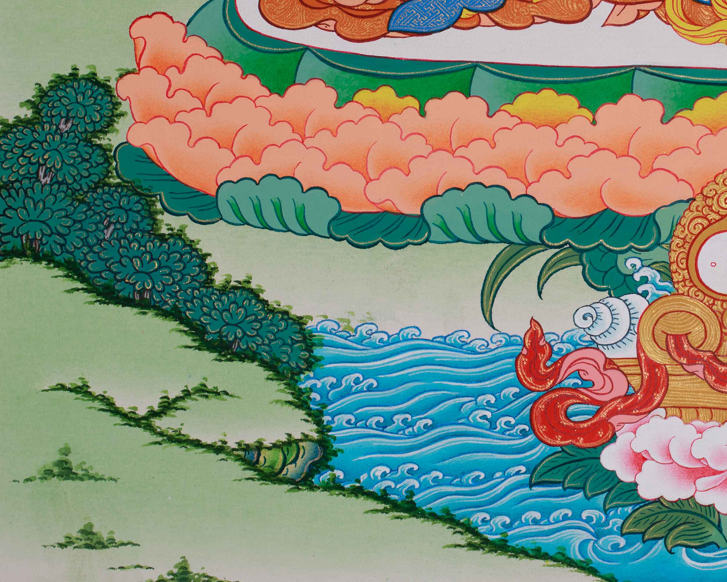 Hand-Painted Buddha Amitayus Thangka | Buddha of Long Life and Eternal Blessings
