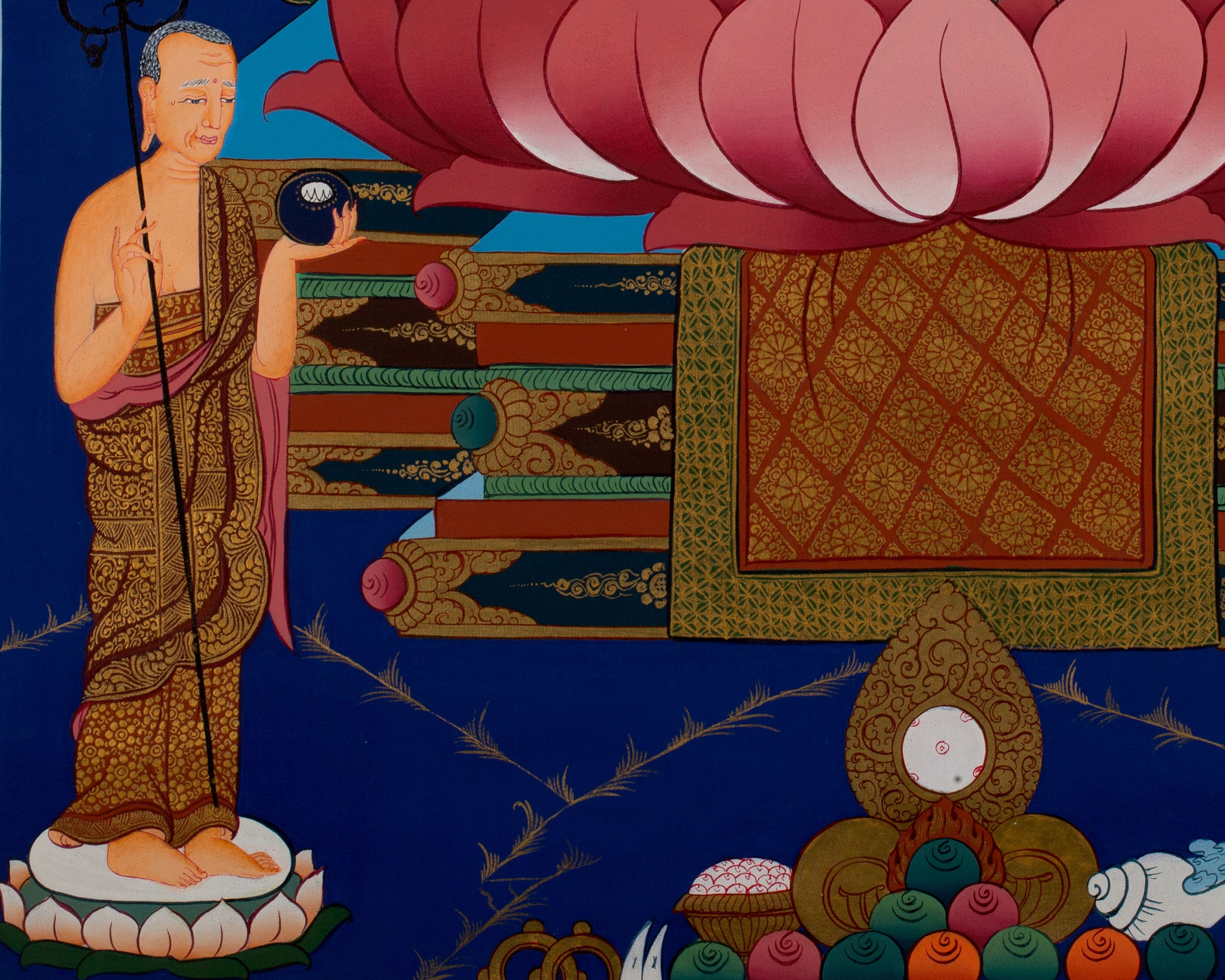 Buddha With Disciples Thangka | Traditional Tibetan Art