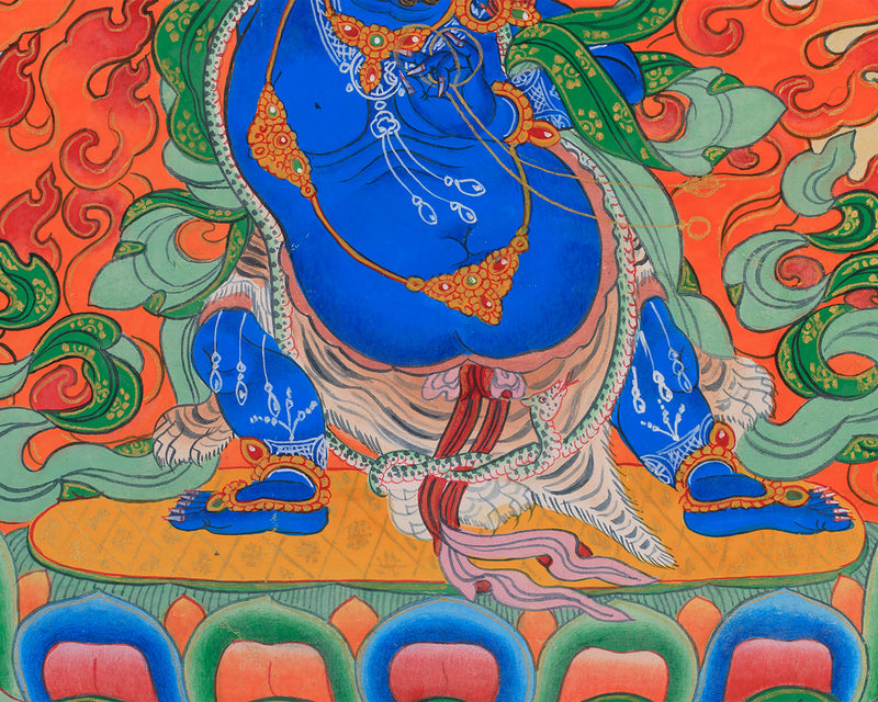 Bodhisattva Vajrapani Thangka | Wrathful Protector Deity Art