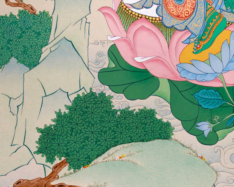 Divine Feminine Mother Tara Thangka | Sacred Tibetan Green Tara Artwork