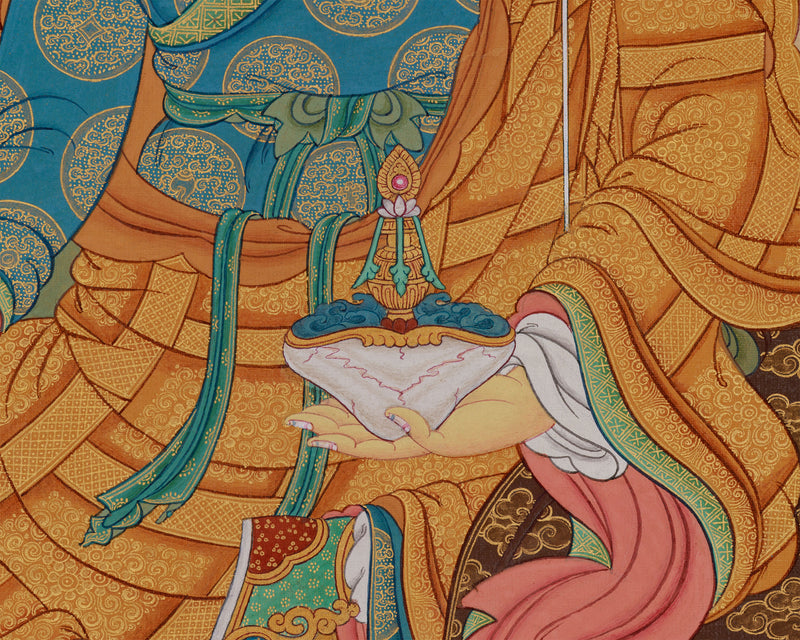 Tibetan Guru Rinpoche (Padmasambhava) Thangka | Masterwork of Spiritual Enlightenment