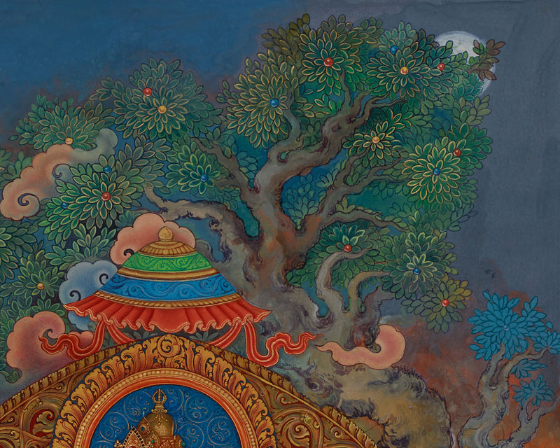 Primordial Buddha Vajrasattva Thangka | Traditional Pauba Art for Meditation and Sacred Spaces