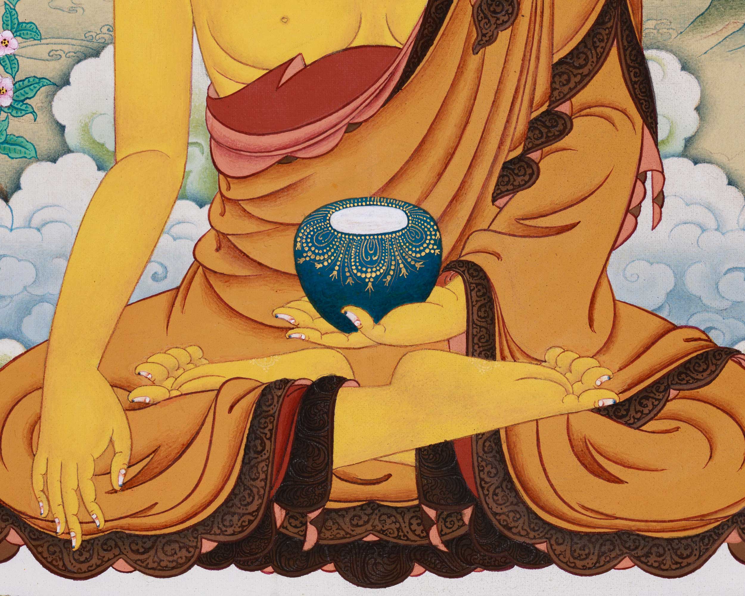 Divine Serenity: Exceptionally Beautiful Shakyamuni Thangka