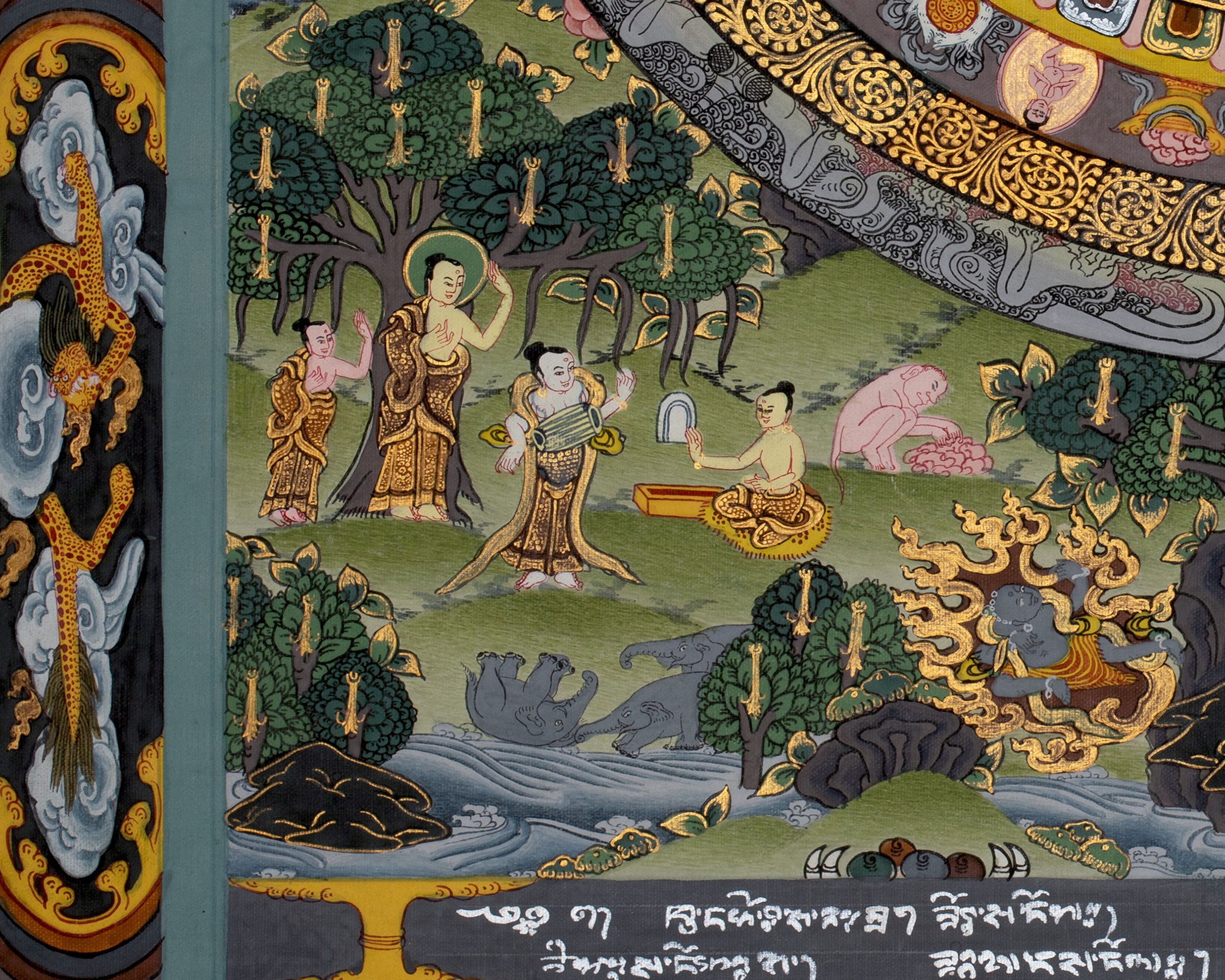 Vintage Tibetan Buddha Mandala Thangka | Buddhist Artwork