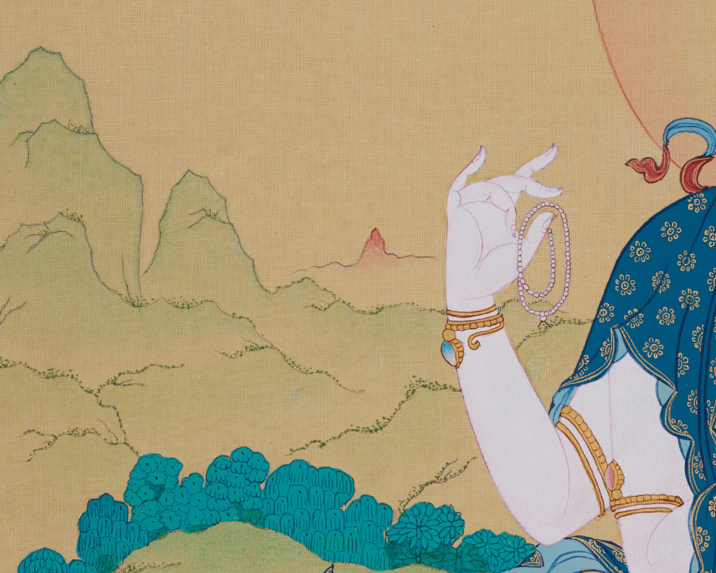 Bodhisattva of Compassion, Chenrezig Thangka | 4-Arms Avalokiteshvara