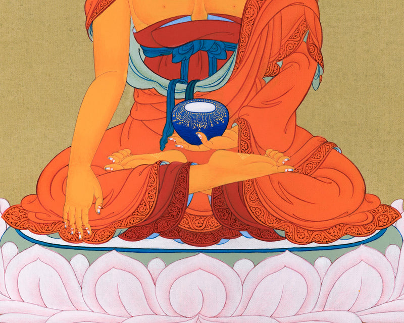 Minimal Buddha Shakyamuni Thangka | Tibetan Buddhist Art