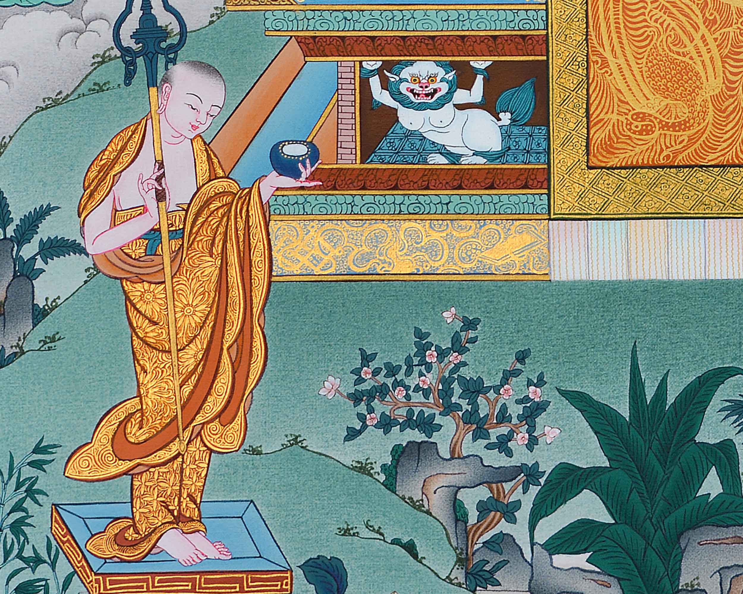 Historical Buddha Canvas Print | Tibetan Artwork of Shakyamuni Buddha