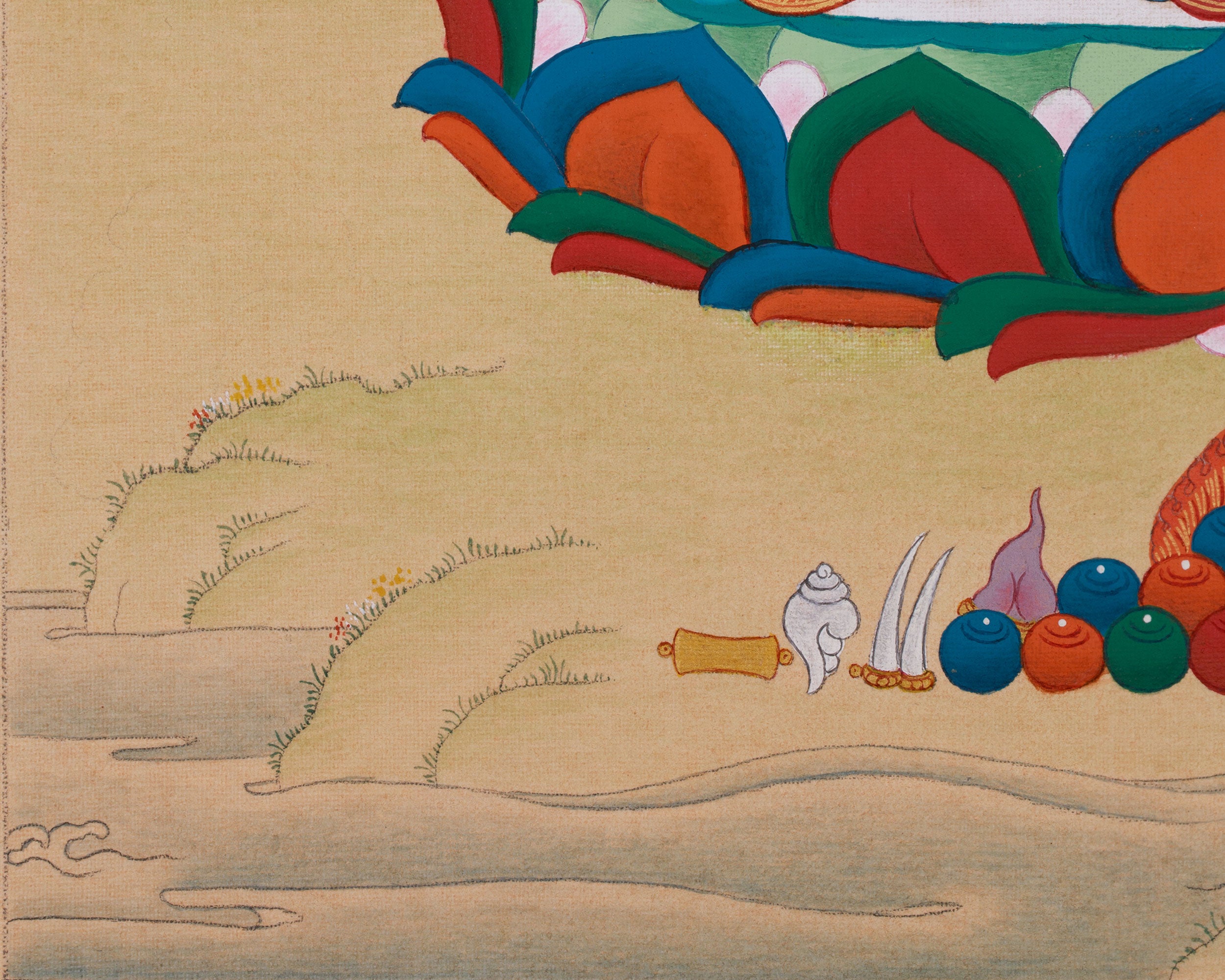 Blue Healing Buddha Thangka | The Medicine Buddha Artwork