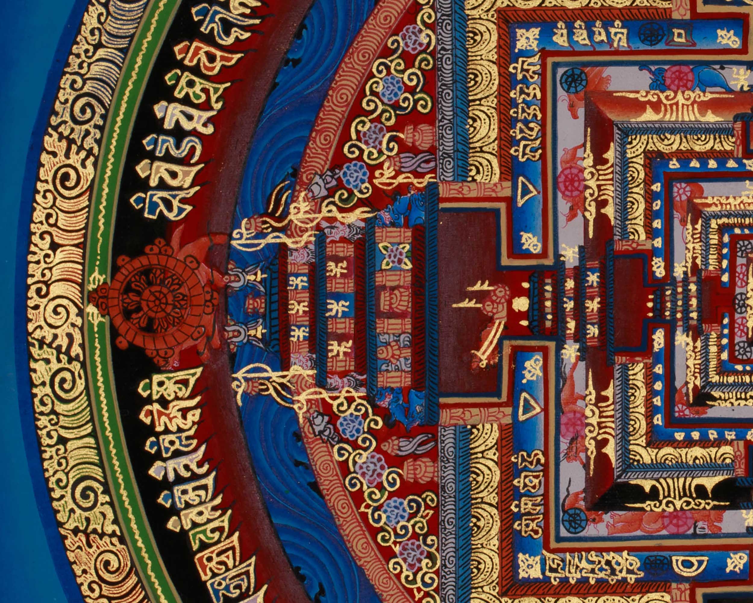 Mandala Kalachakra Thangka | Tibetan Buddhist Art of Cosmic Energy