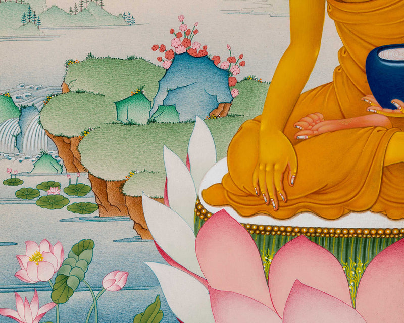 Uniquely Painted Shakyamuni Thangka