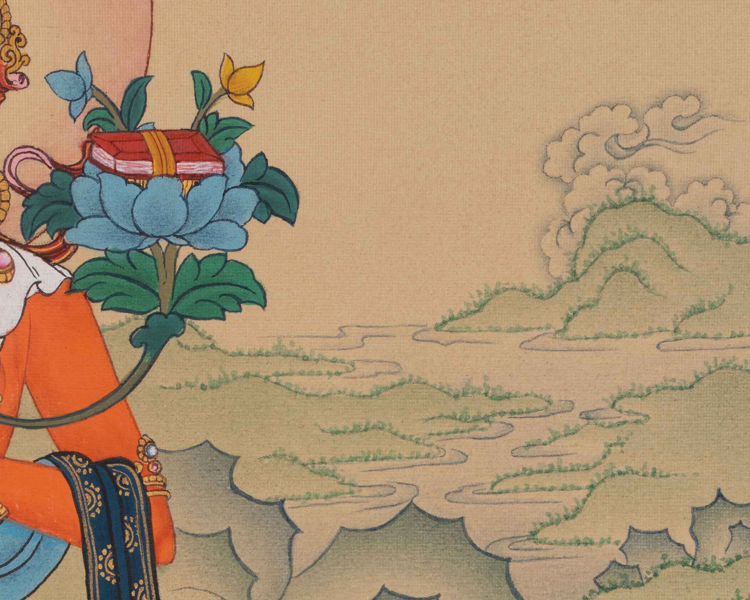 Manjushri Spiritual Art | Bodhisattva of Wisdom | Flaming Sword