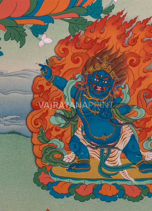 Chenresig with Vajrapani and Manjushri Thangka Print