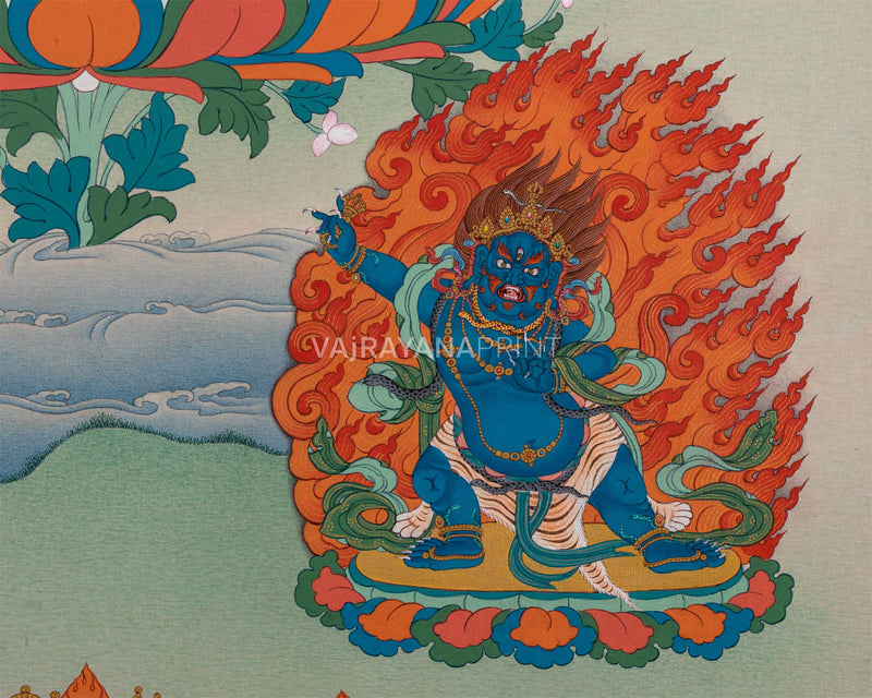 Chenresig with Vajrapani and Manjushri Thangka Print