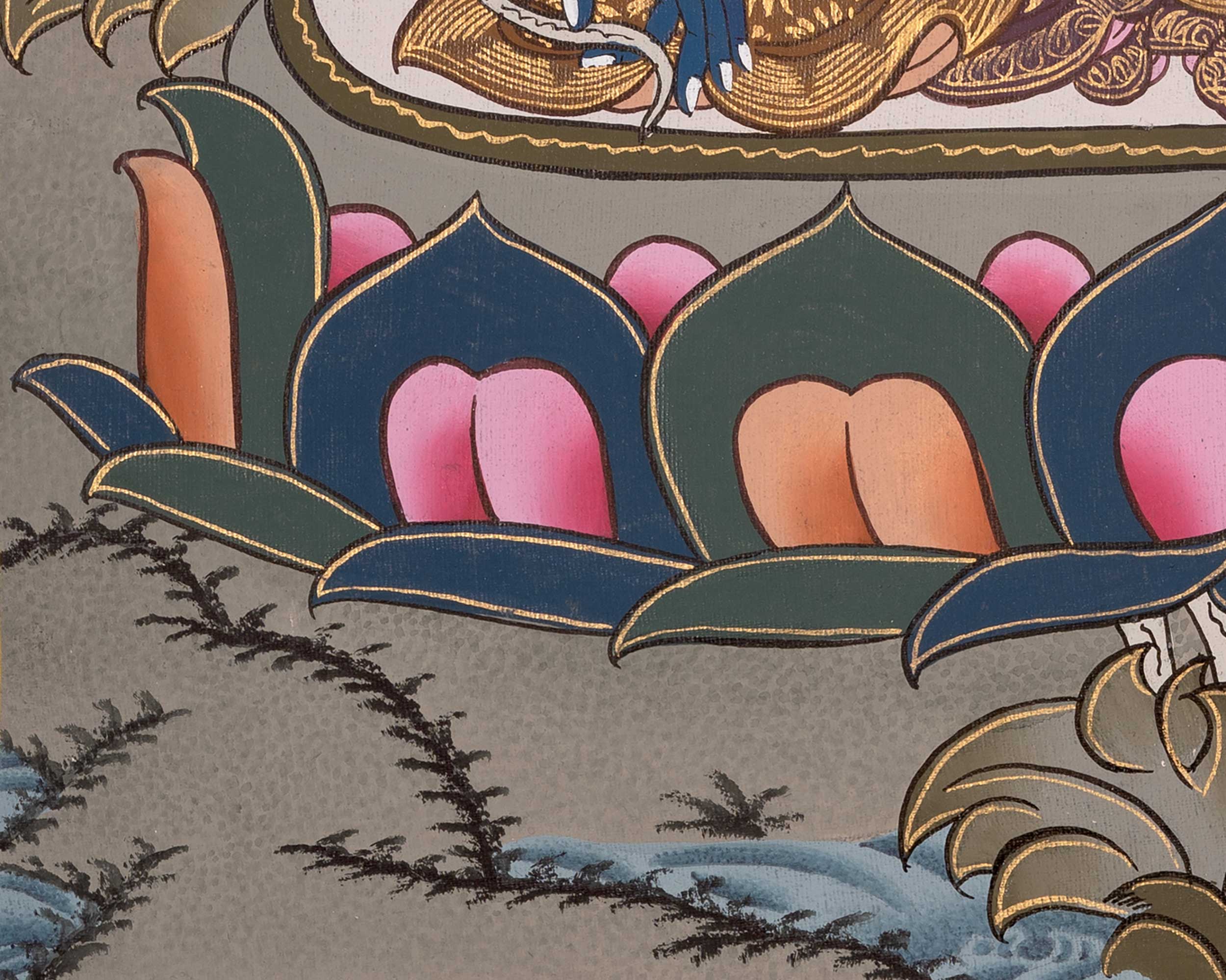 Original Hand-Painted Blue Medicine Buddha Thangka | Bhaisajyaguru Thanka Painting