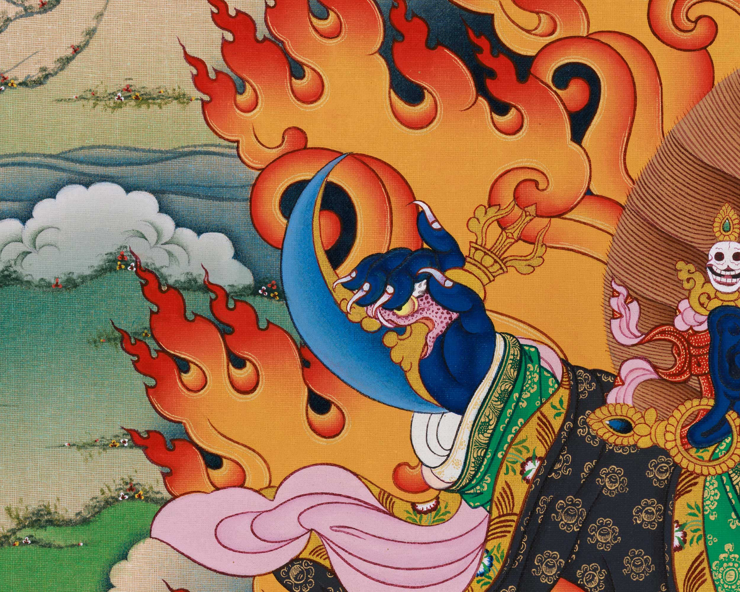 Mahakala Bernagchen Thangka Print | Artwork Of Guardian of the Dharma | Buddhist Gift Idea