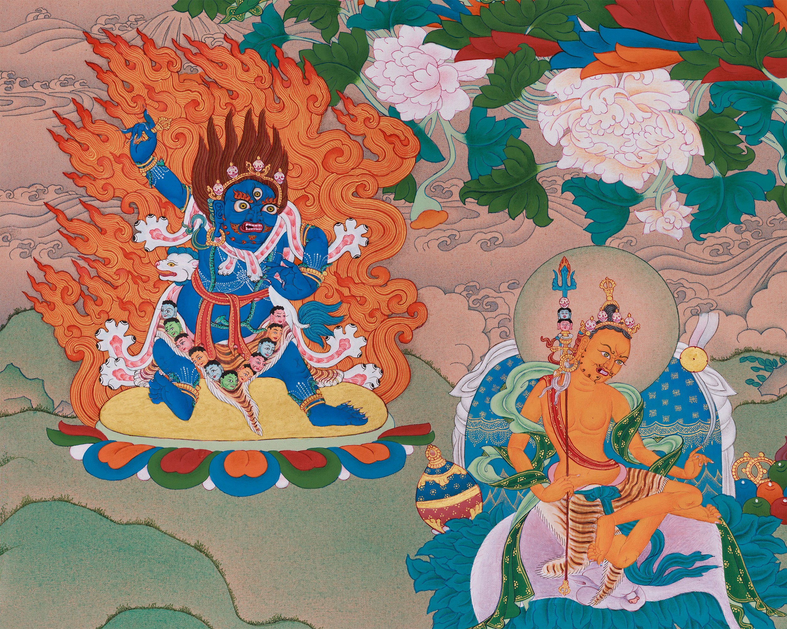 Majestic Thangka of Eight Manifestations of Guru Padmasambhava | Iconic Forms of the Lotus-Born Master