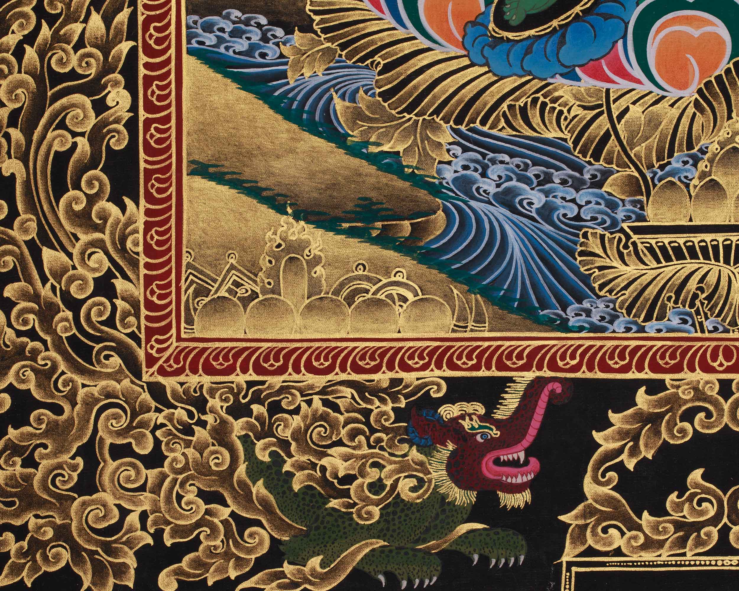 Bodhisattva Green Tara Art | Goddess of Compassion and Protection in Paubha Style