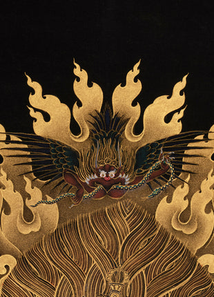 Extra-ordinary Sakya Mahakala Thangka in Gold