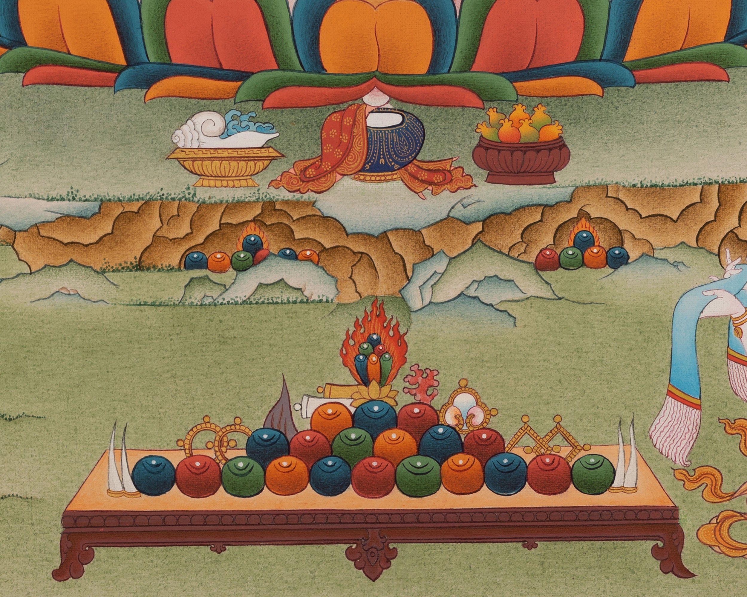 Buddha of Compassion Chenrezig Thangka | Divine Mercy and Enlightened Presence