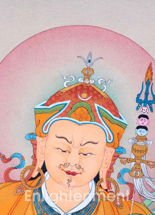 Traditional Tibetan Buddhist Art For Padmasambhava Day Celebration | Guru Rinpoche With Guru Dragpo and Singhamukha
