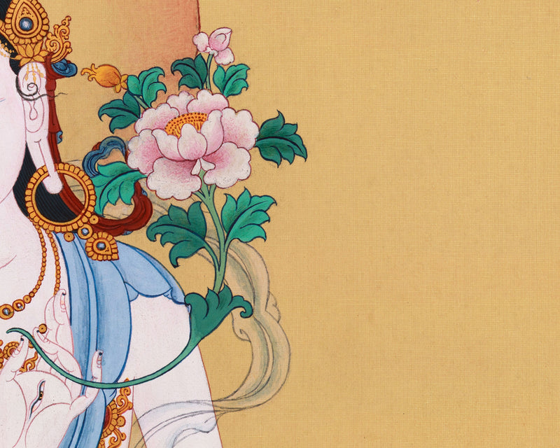 Maa White Tara Thangka | Beacon of Healing and Serenity