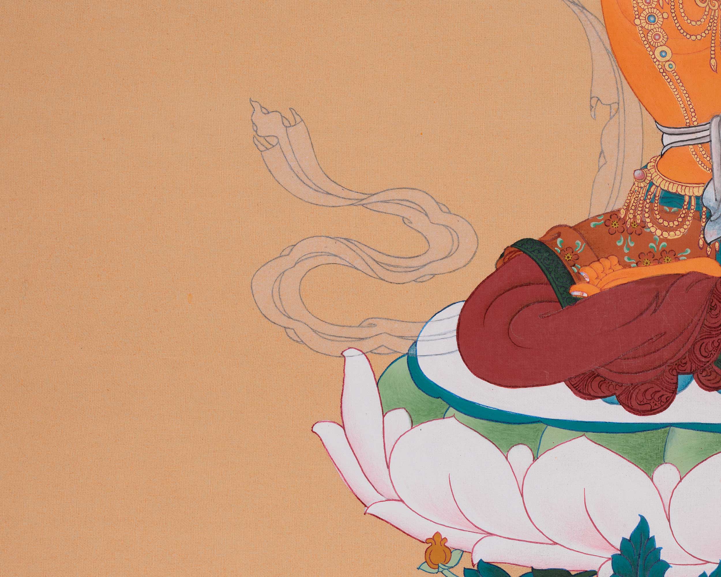 Thangka of Wisdom Deity Manjushri | Tibetan Buddhist Art for Clarity & Learning
