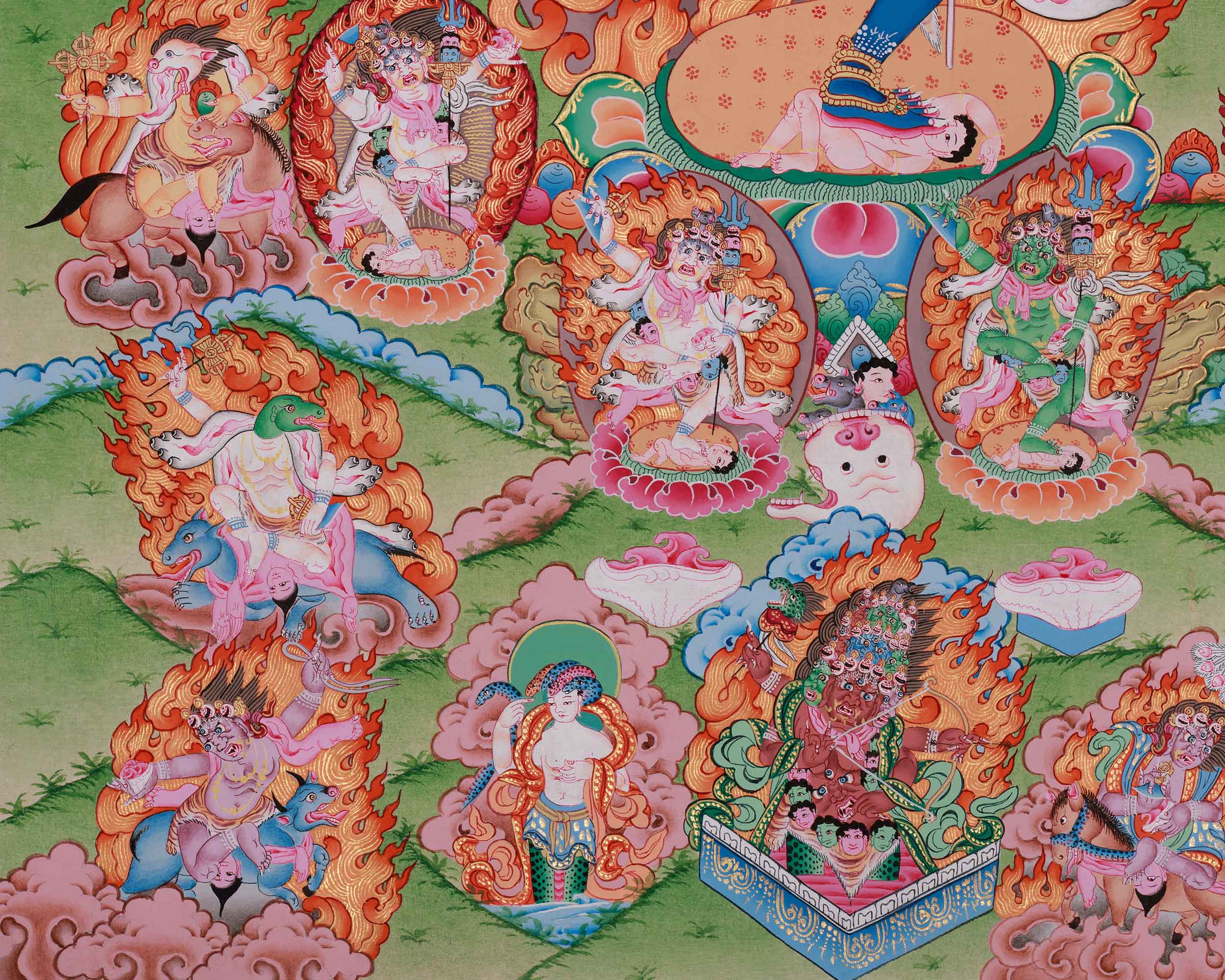 Dakini Troma Nagmo Painting | Black Wrathful Mother | Wrathful Manifestation of Vajrayogini