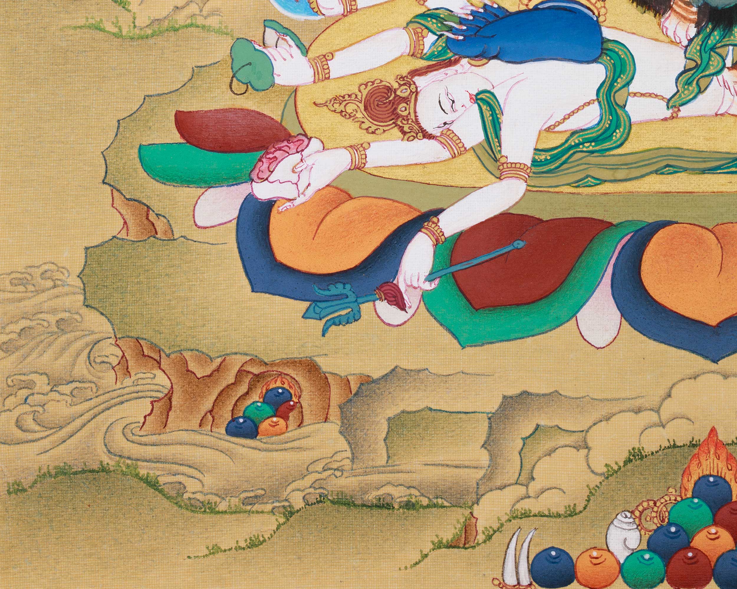 Sacred Vajrapani Butadamara Thangka | Bodhisattva of Protection and Strength