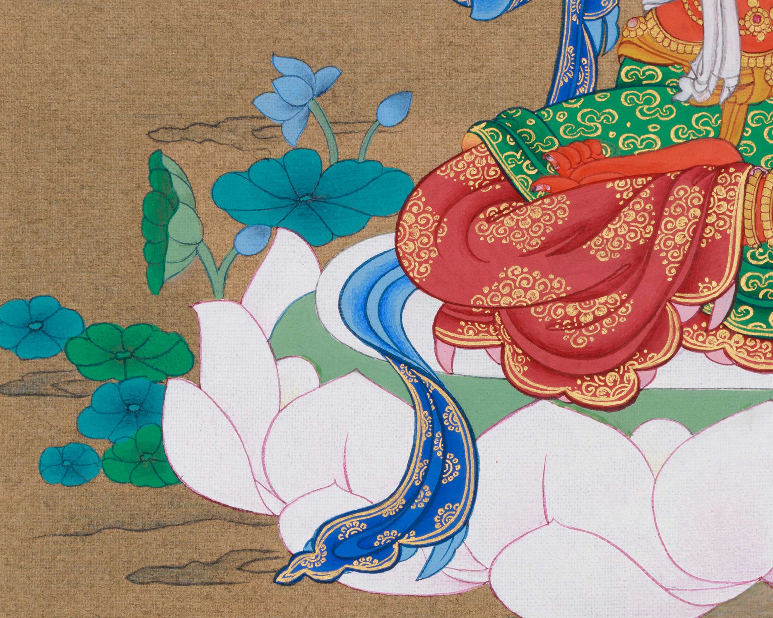 Compact Manjushri Thangka | Wisdom, Insight & Spiritual Awakening