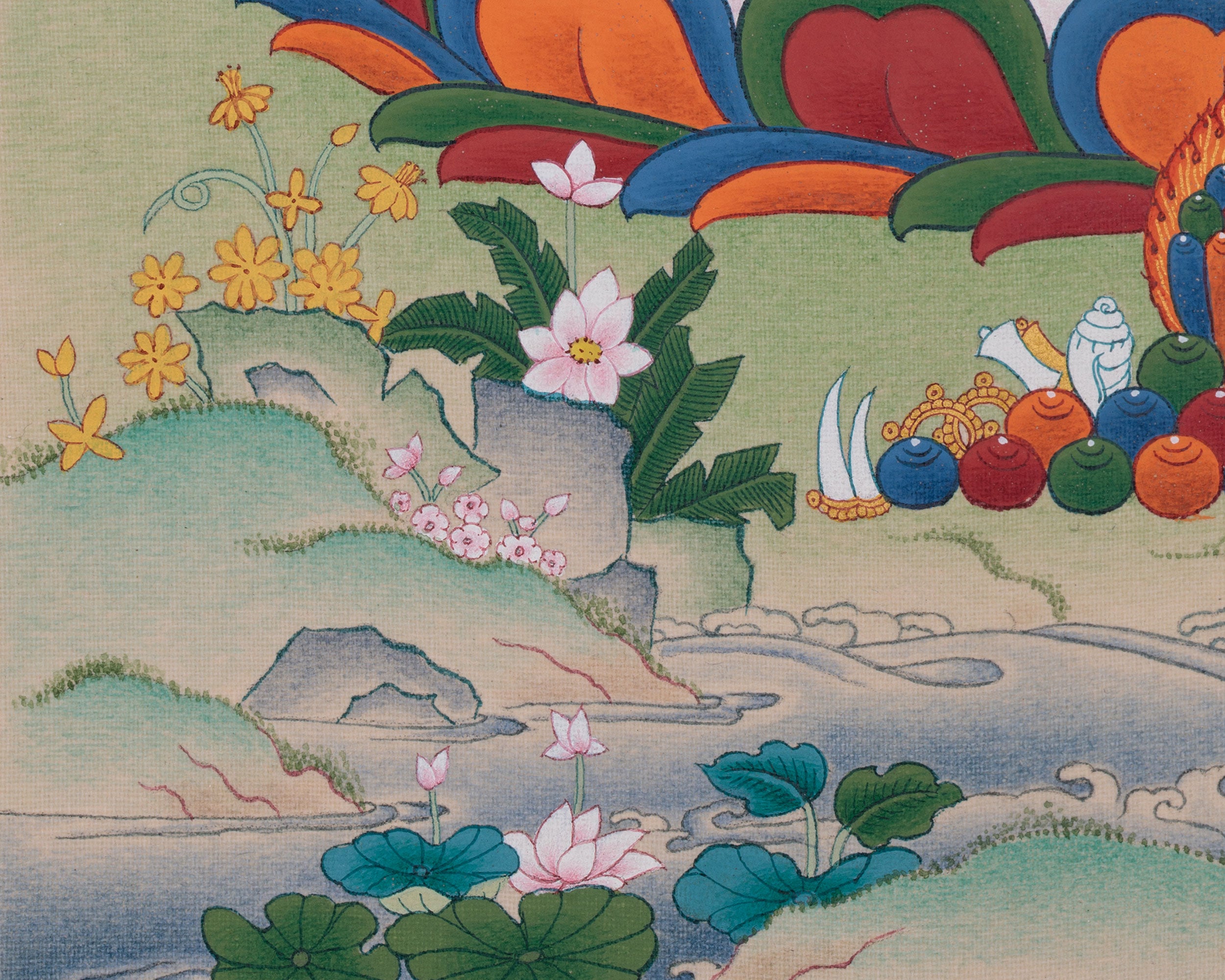 Goddess Namgyalma Thangka | Tibetan Longevity Deity