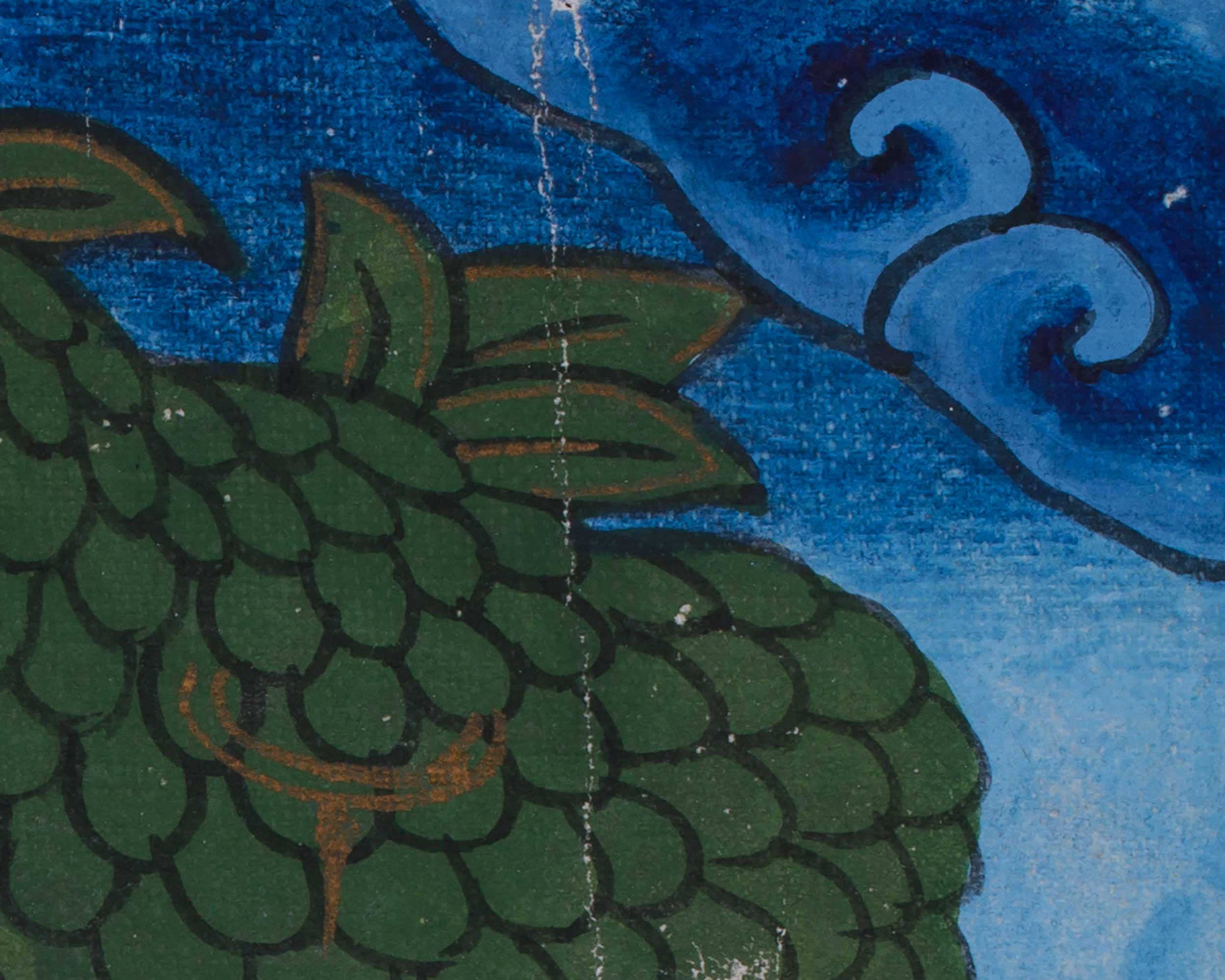Vintage Thangka of Queen Maya Devi Giving Birth | Thangka Painting