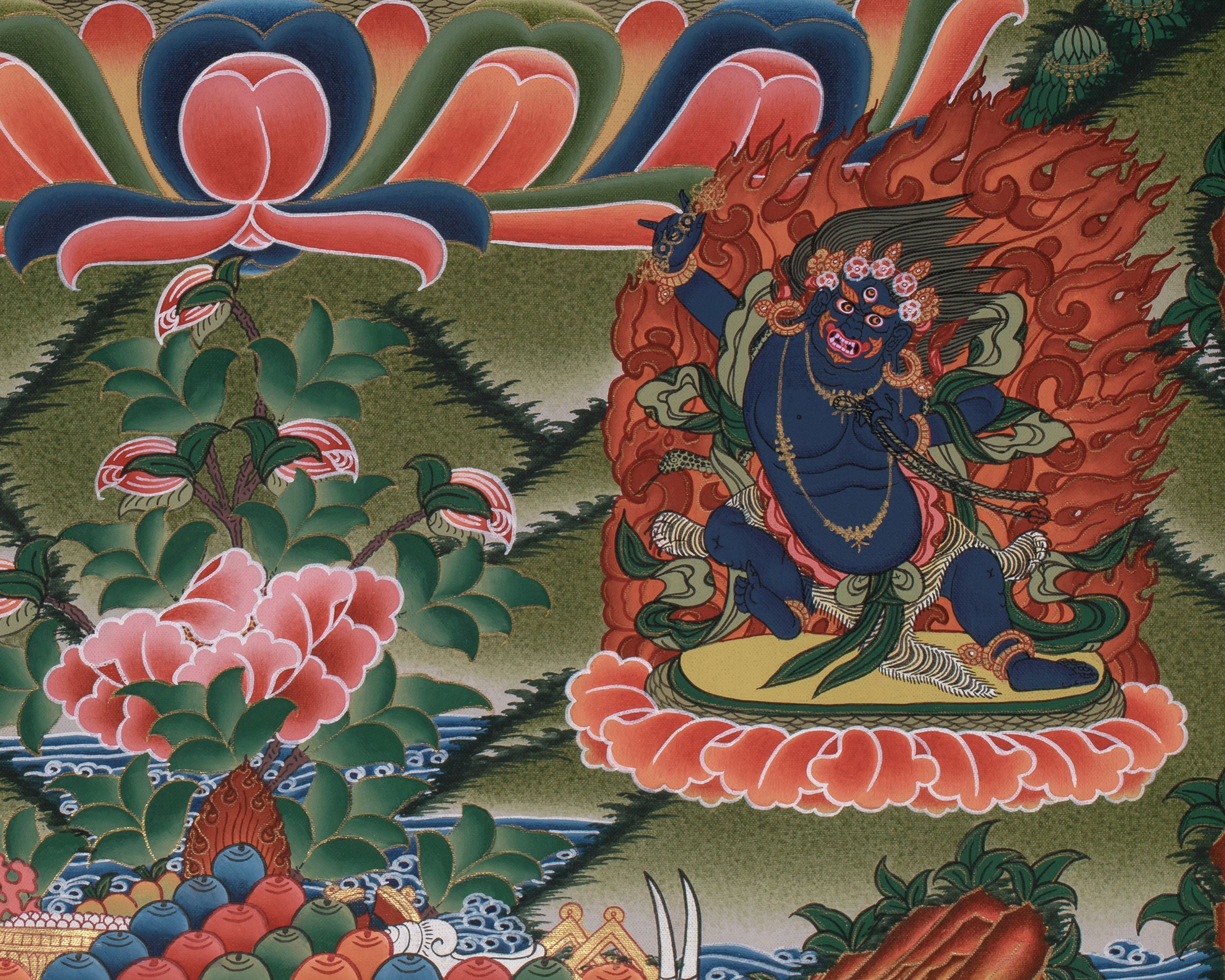 Chenrezig, Manjushri, and Vajrapani Thangka | The Trinity of Enlightenment