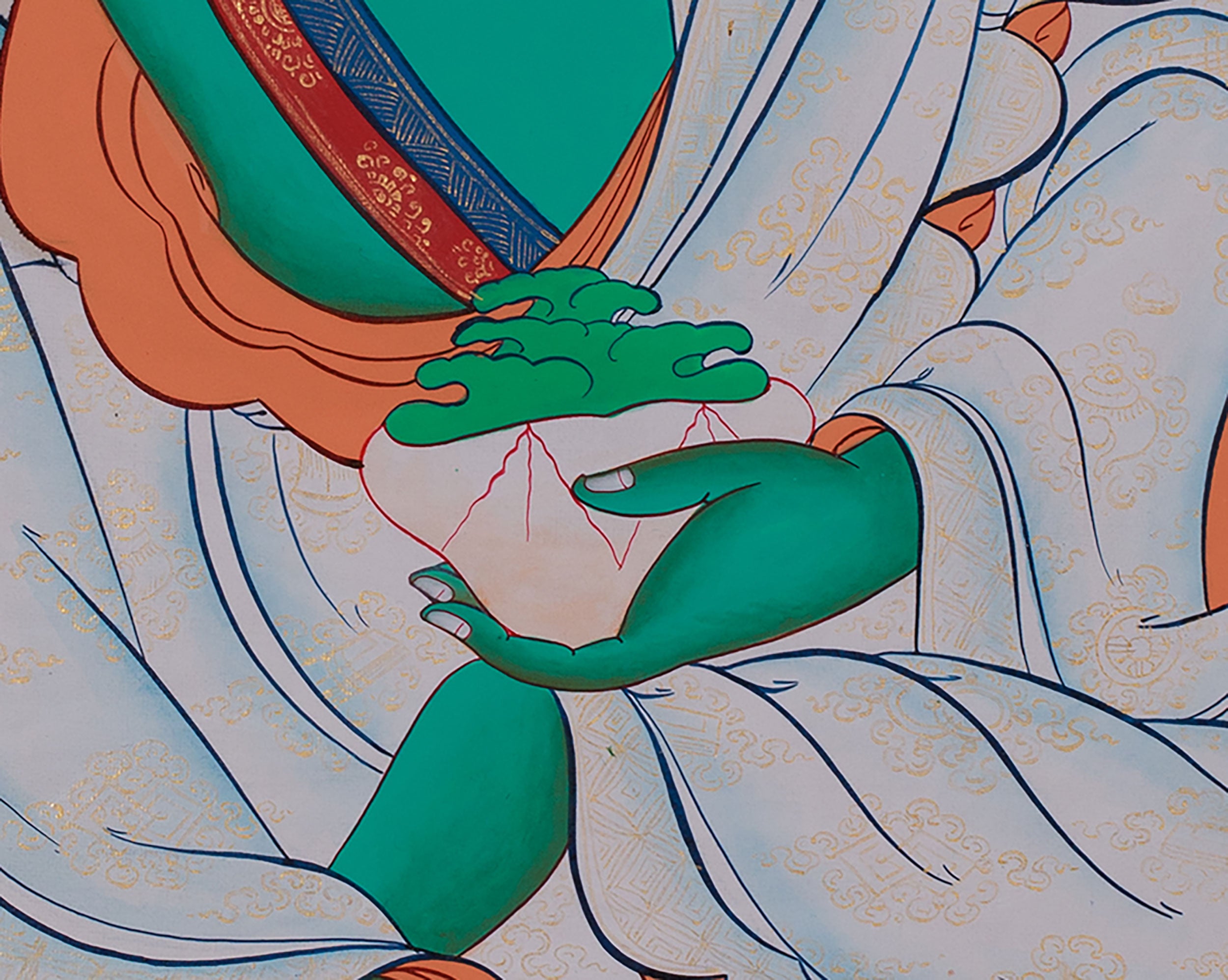 Hand-Painted Milarepa Thangka | Tibetan Buddhist Master