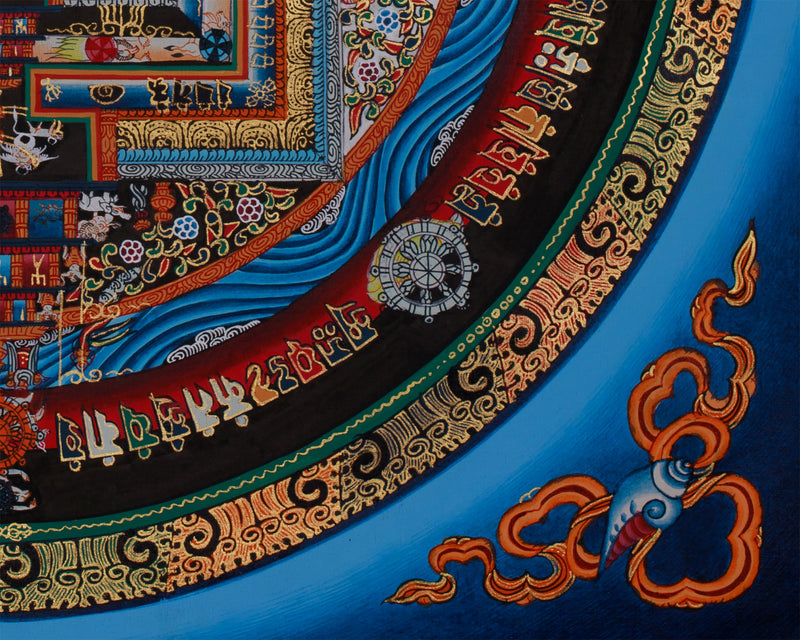 16 Inch Kalachakra Mandala | Wheel of Time | Tibetan Art for Balance and Healing