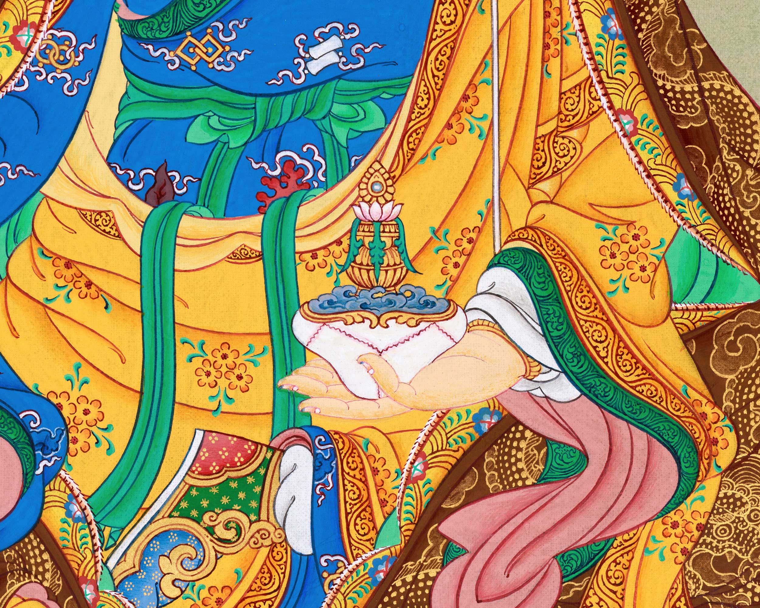 A Sacred Padmasambhava Thangka| Tibet's Natural Stone Pigments | BROCADE