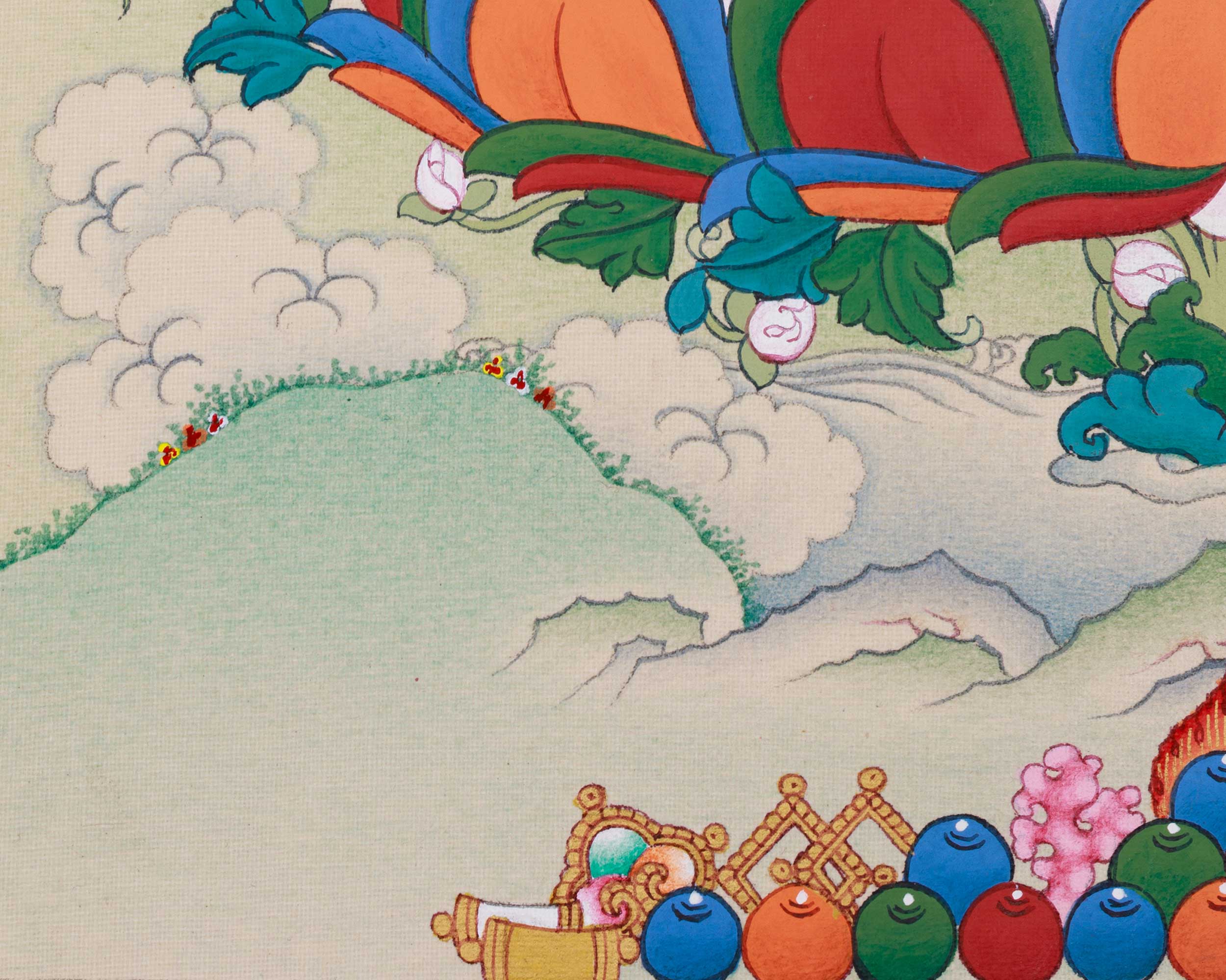Red Chenrezig Thangka | Gyalwa Gyasto with Consort
