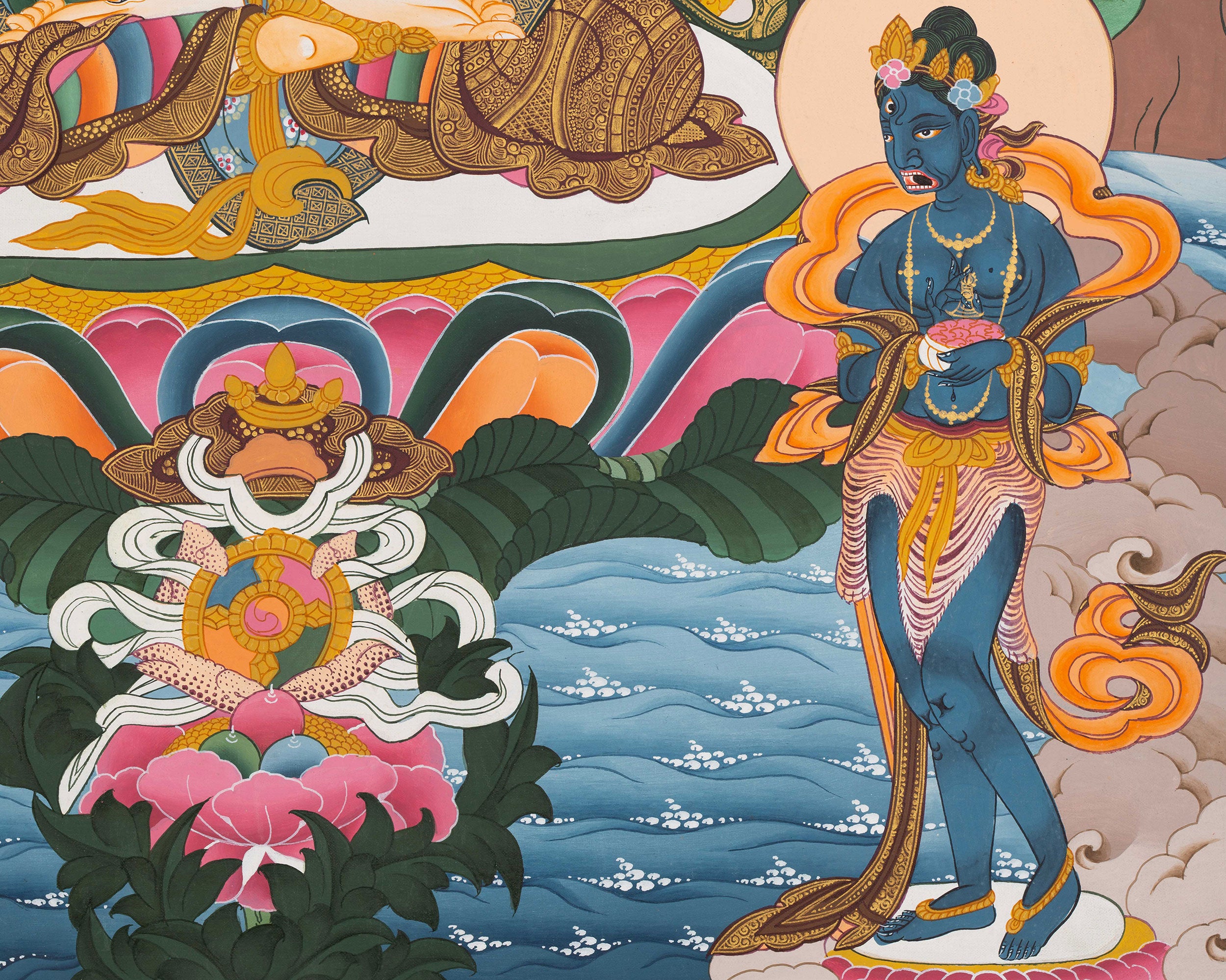 Tibetan Buddhist Goddess White Tara Thangka | Healing Deity and Protector of Life