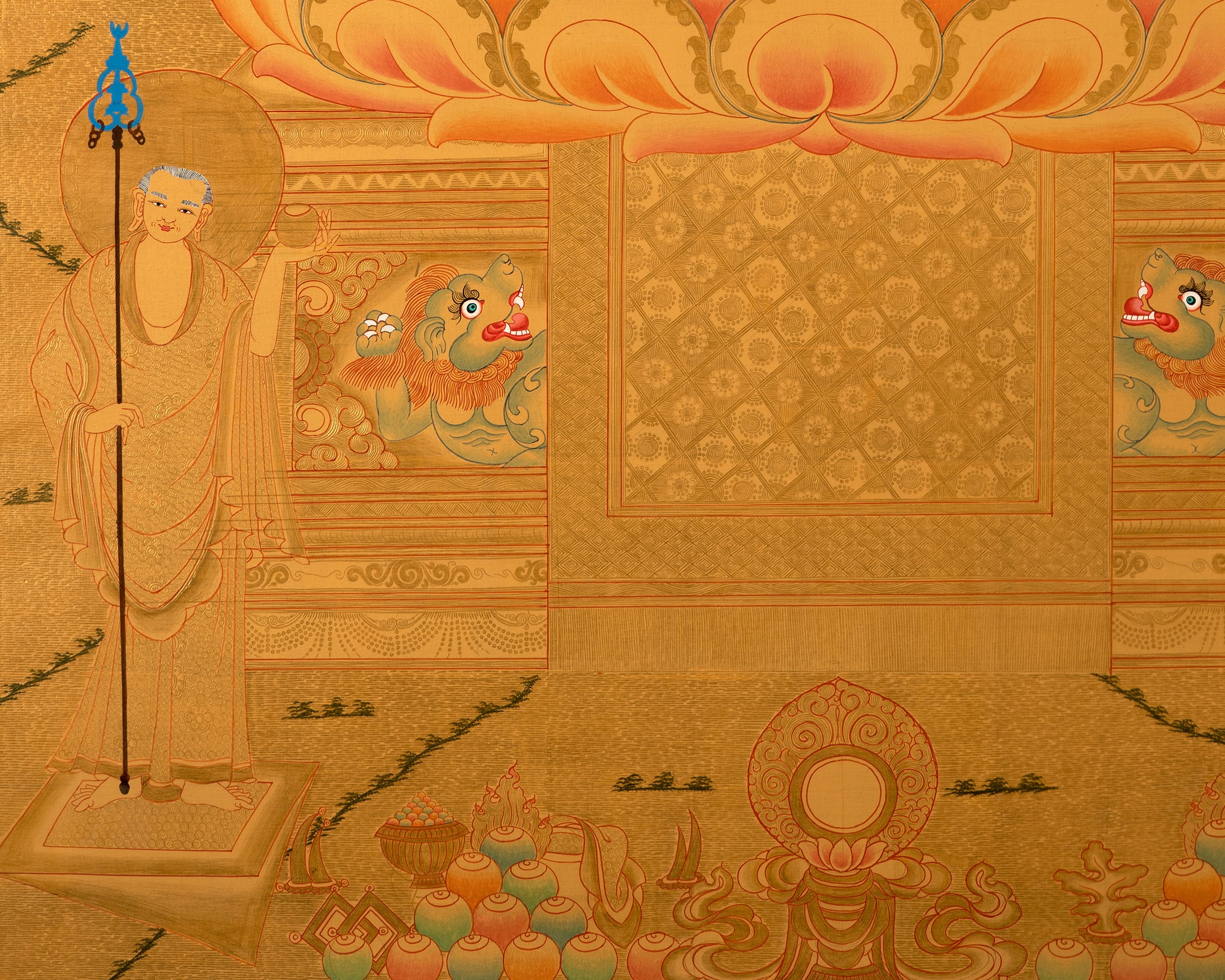 Tibetan Shakyamuni Buddha Thangka | Hand-Painted Buddhist Artwork