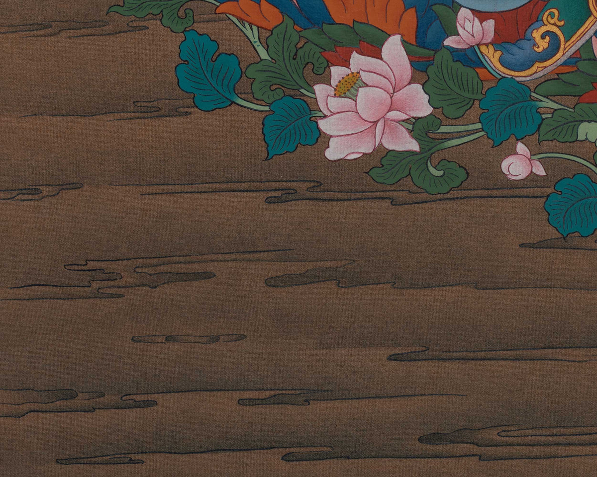 Guru Padmasambhava Sacred Thangka | Wisdom Deity | Tibetan Artwork