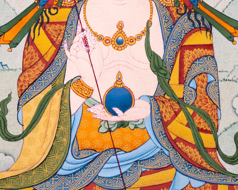 Kshitigarbha Thangka Print | The Guardian of the Earth | Bodhisattva Art Print