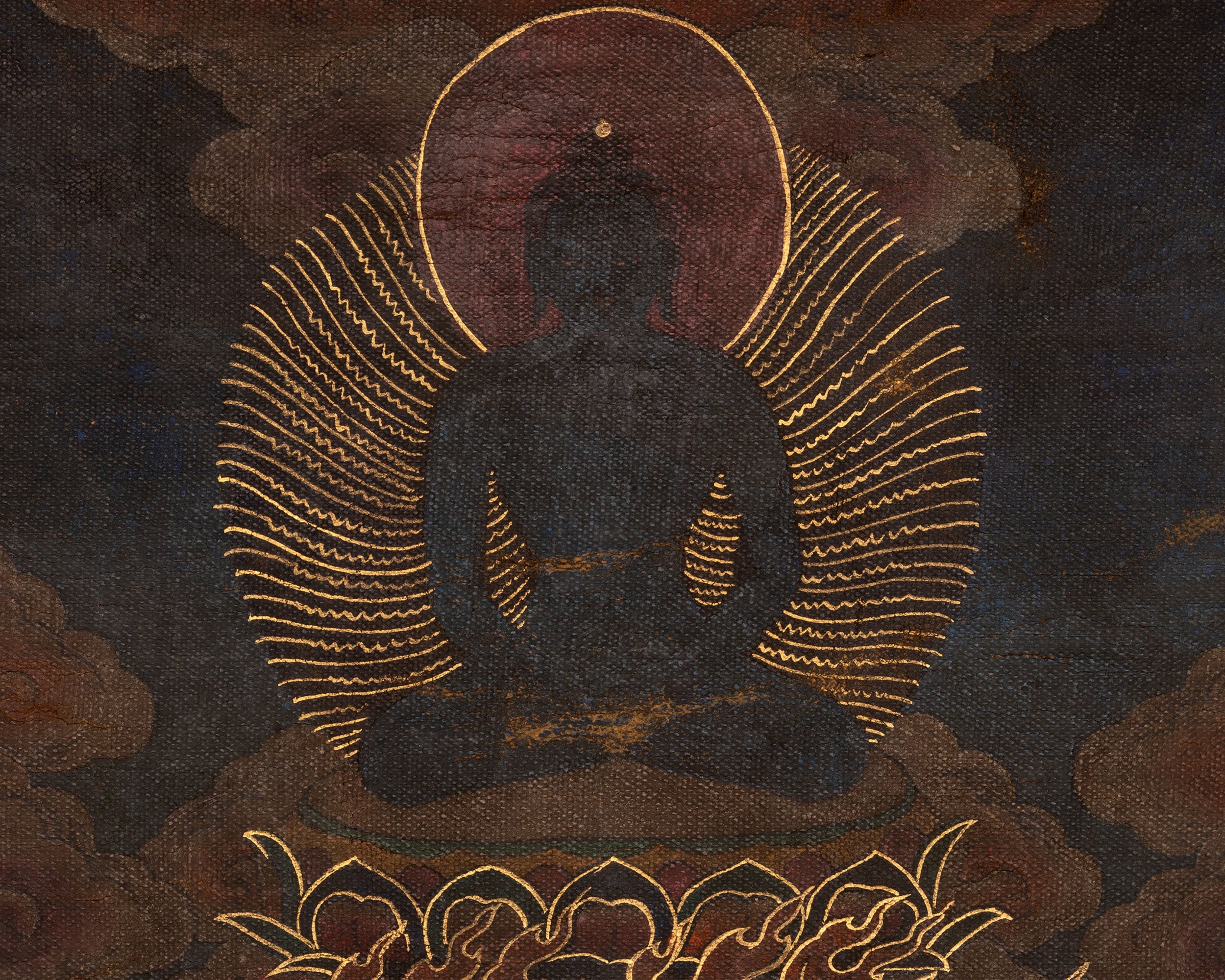 6-Armed Dharmapala Mahakala | Vintage Tibetan Thangka Painting