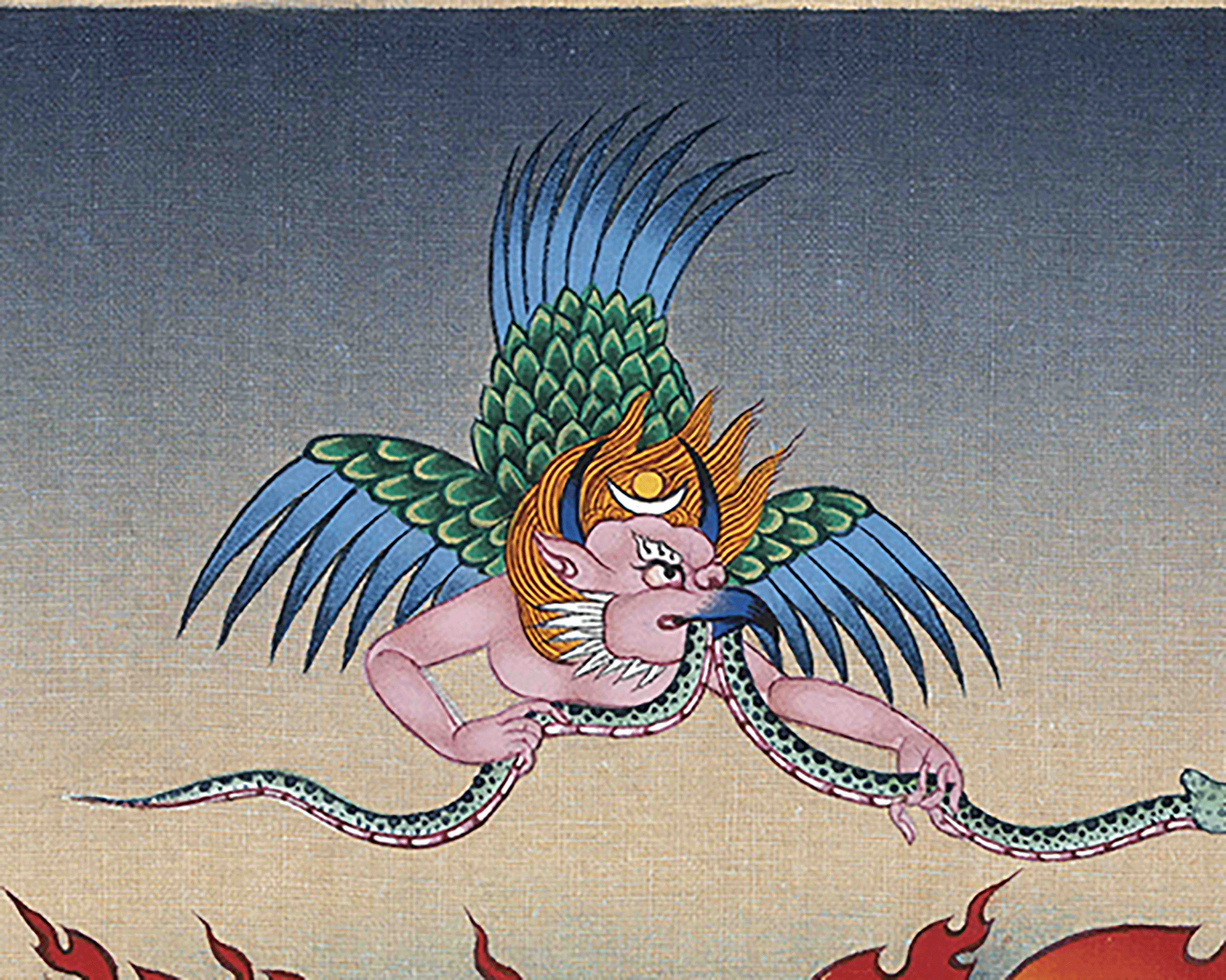 High Quality Sakya Mahakala Thangka Print | Guardian of Time | Buddhist Wall Decorations