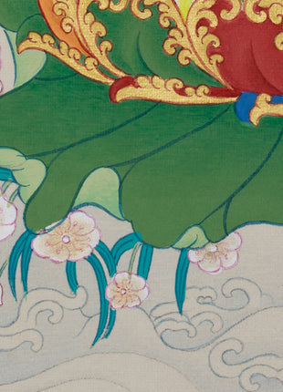9-Inches Shakyamuni Buddha Thangka | Hand-Painted with Natural Stone Colors and 24K Gold