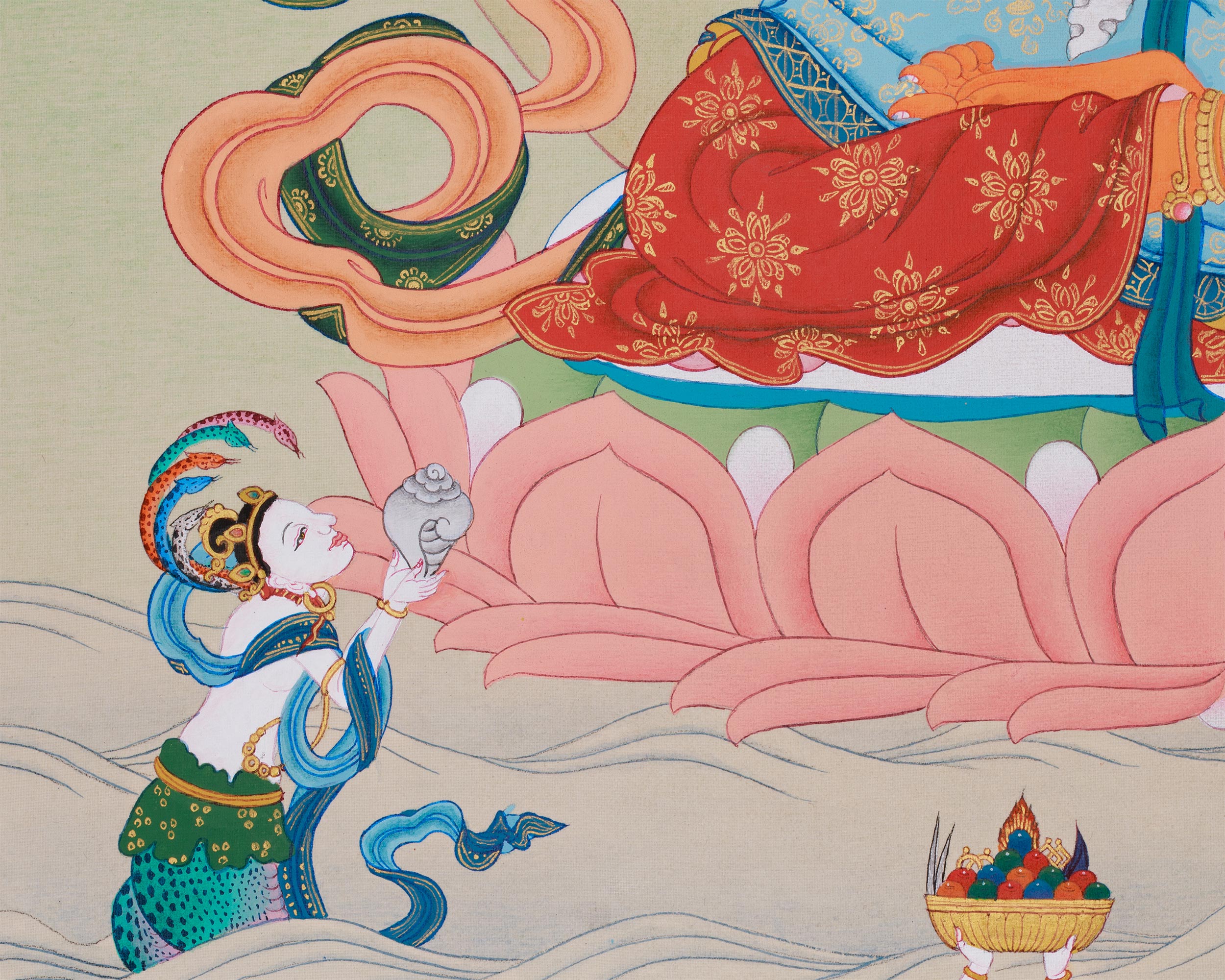 Handmade Manjushri Artwork | Bodhisattva of Wisdom Who Cuts Through Ignorance