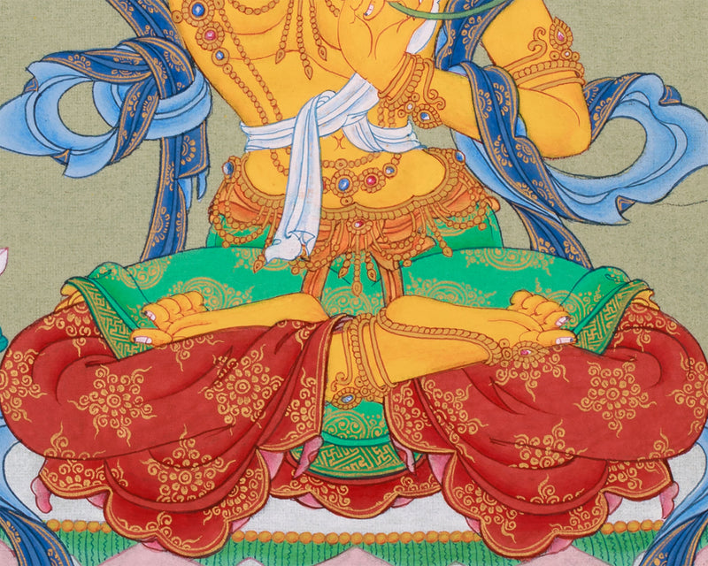 Small Manjushri Thangka | Bodhisattva of Wisdom and Clarity