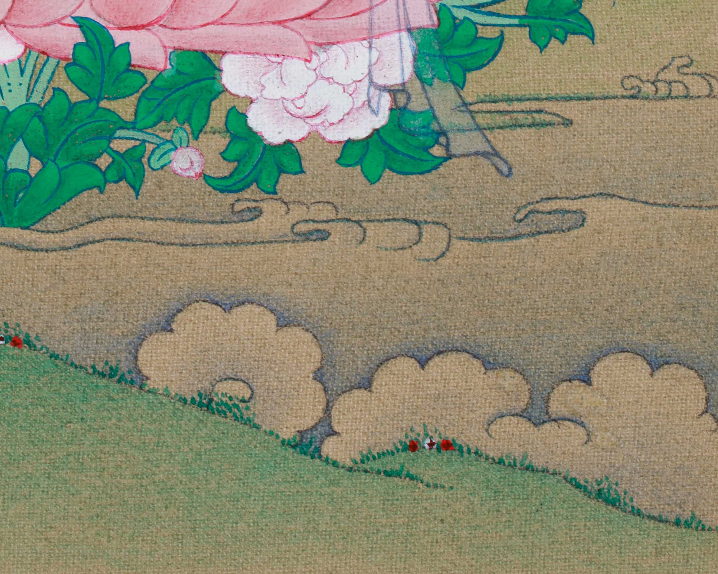 Small 23cm Manjushri Thangka | Bodhisattva of Insight and Knowledge