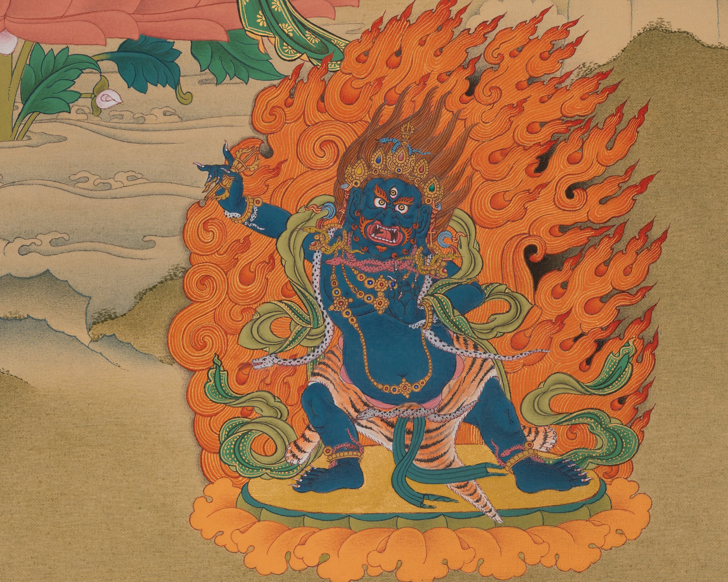 Bodhisattva of Wisdom Deity Manjushri Thangka | Vajrayana Buddhism | Manjughosa Art