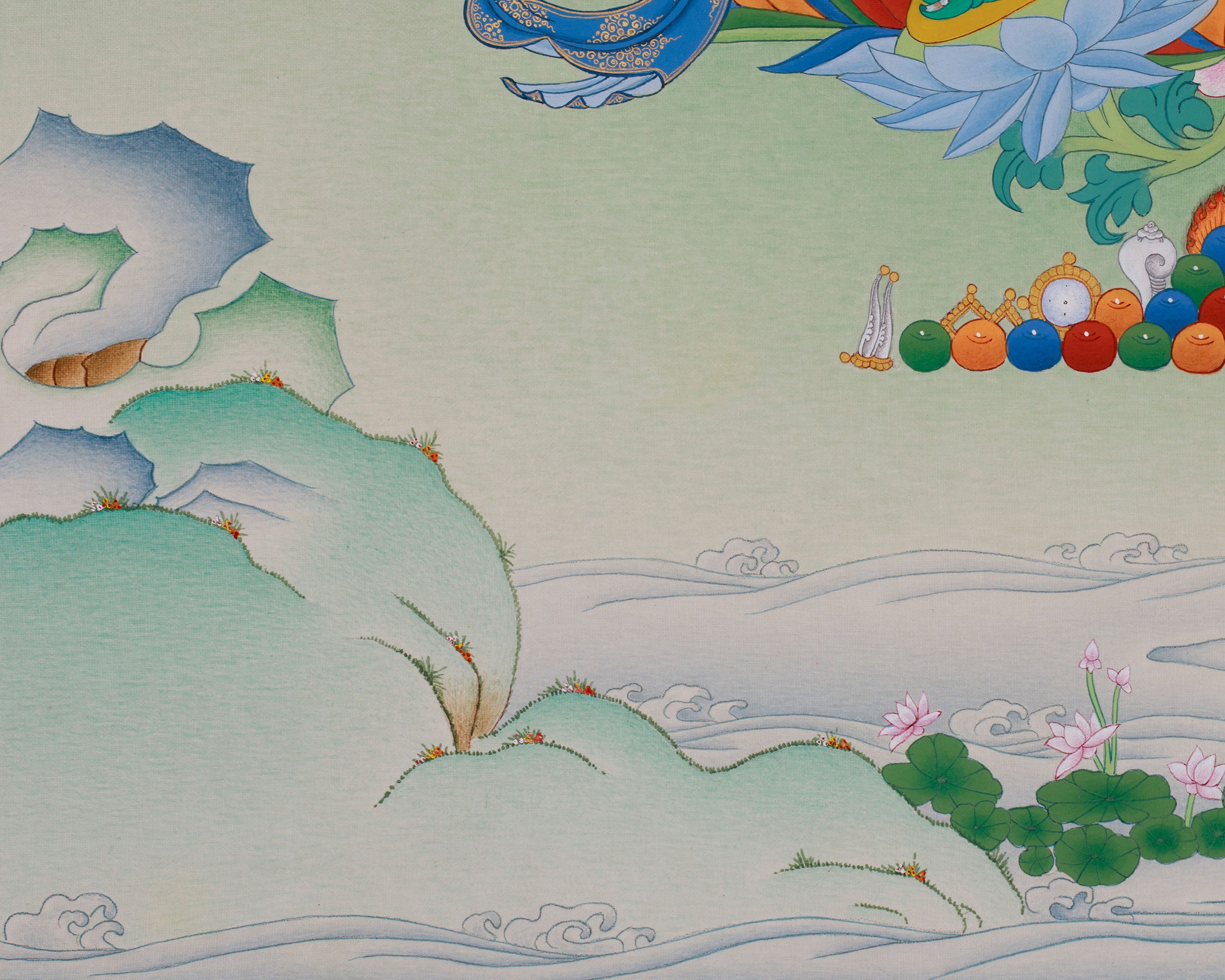Spiritual Bodhisattva Green Tara Thangka | Mother of Liberation