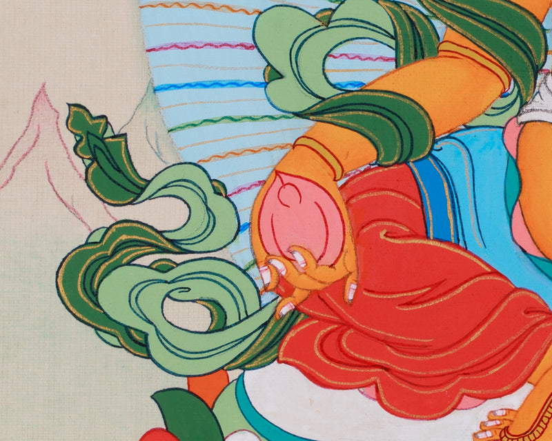 Yellow Dzambhala, The Wealth Deity Thangka